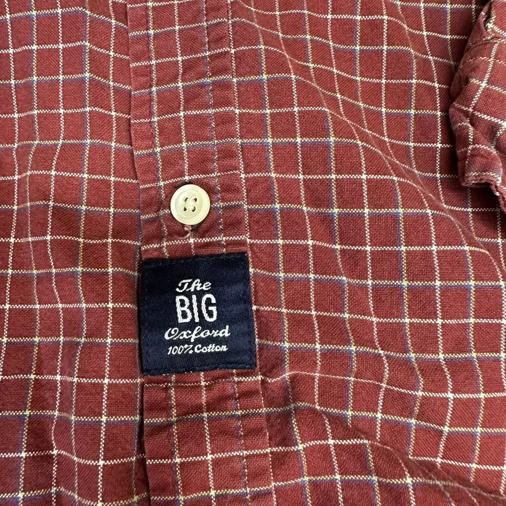 Vintage Kids Gap The Big Oxford Boys XS Button Up Christmas Plaid‎ 100% Cotton